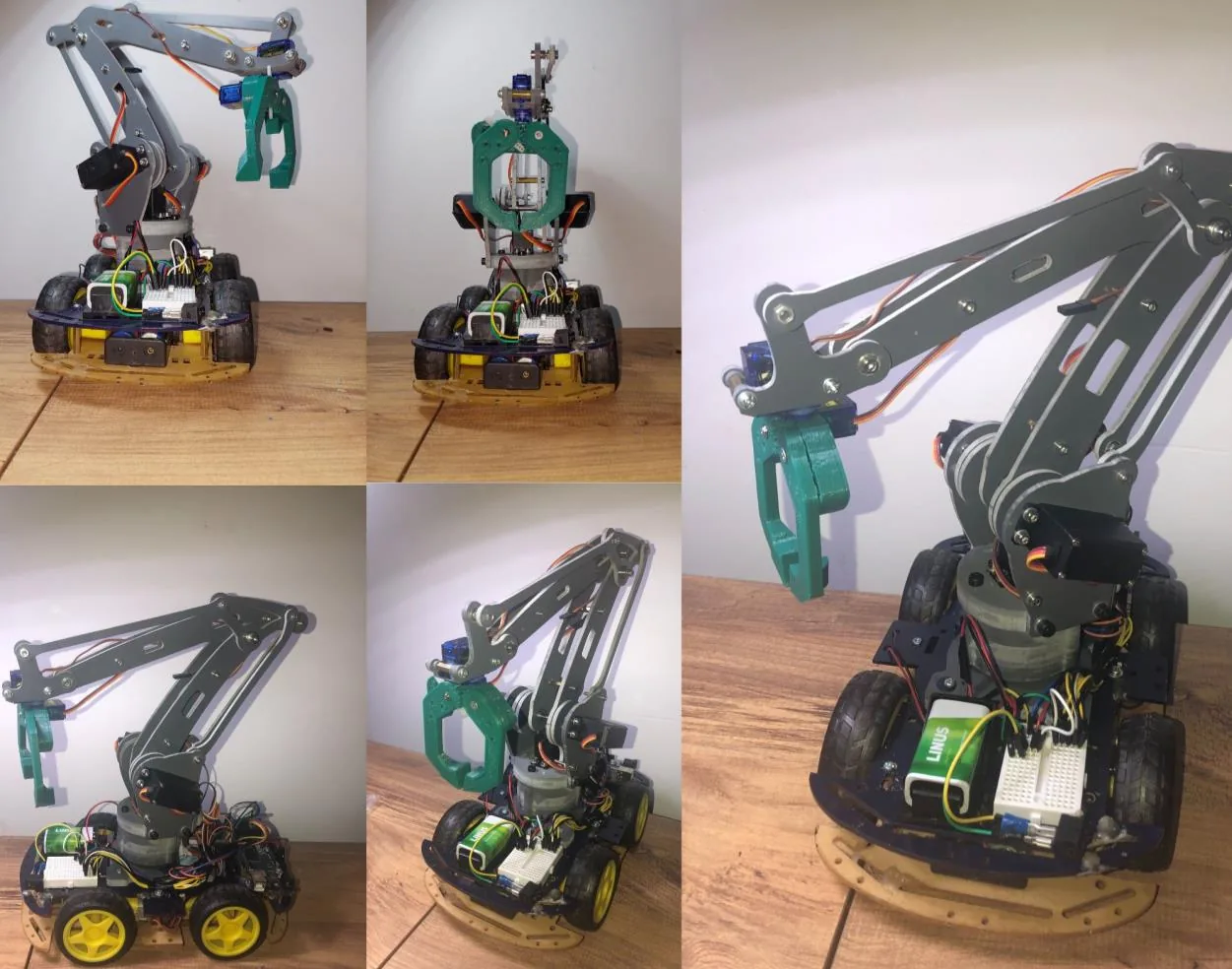 Assembled mobile manipulator, several views